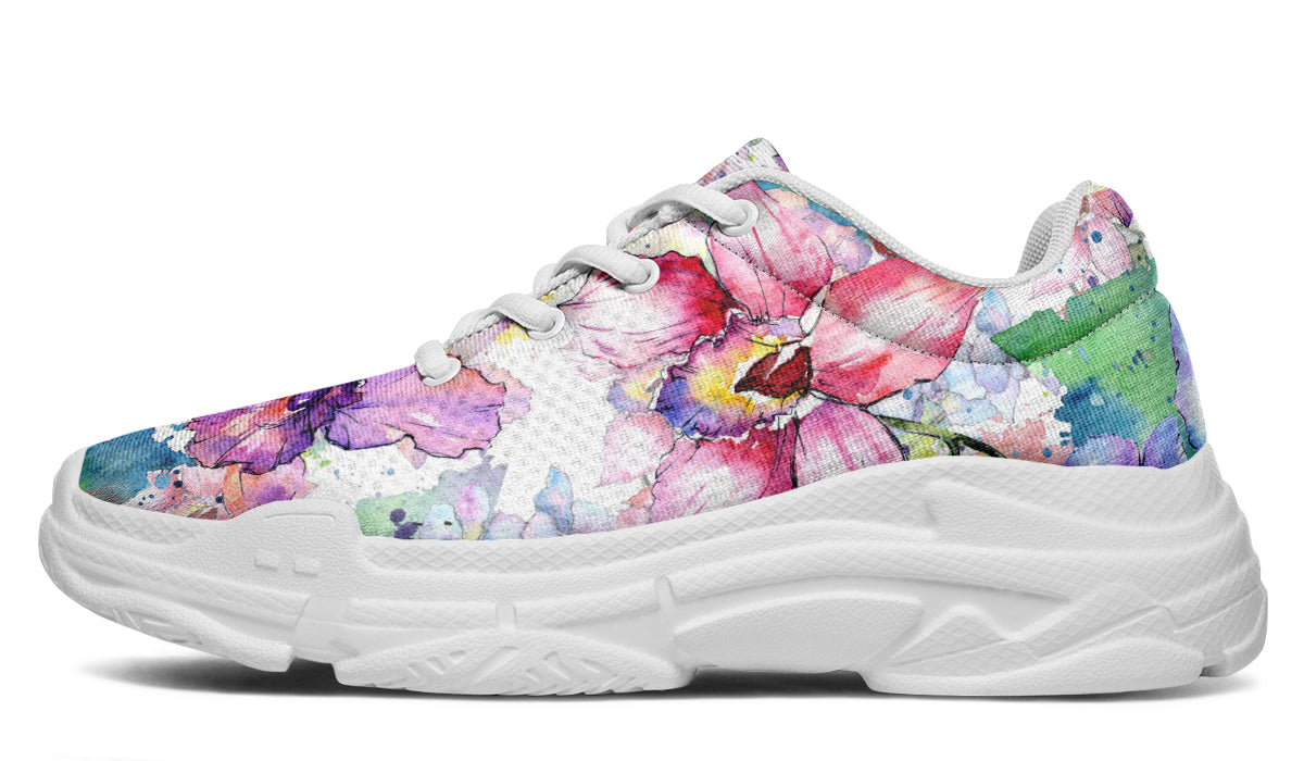 Watercolour Flowers Chunky Sneakers