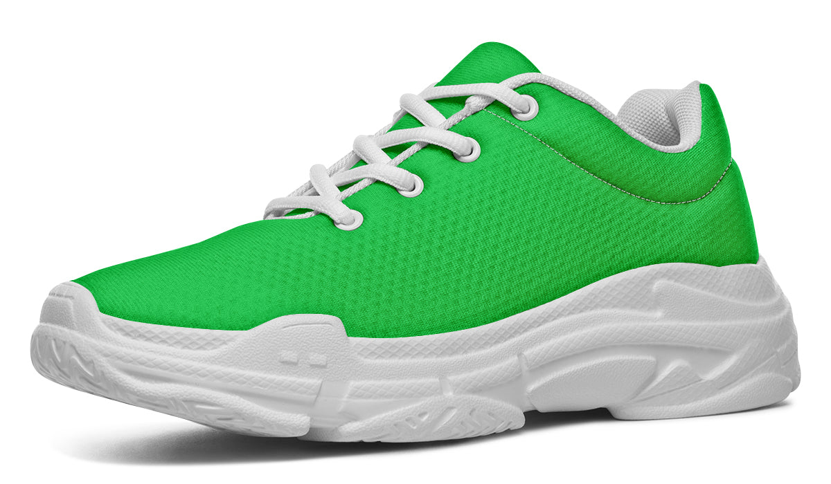 Yellow And Green Mismatch Chunky Sneakers