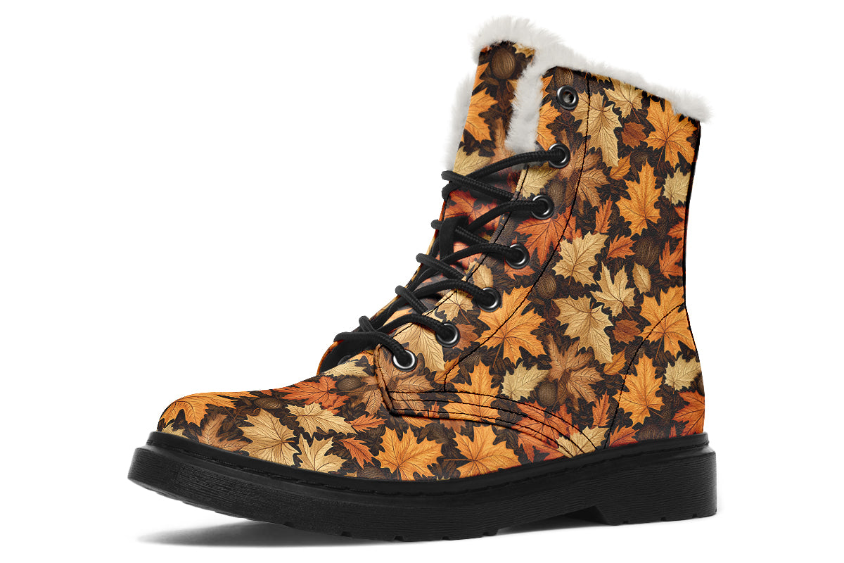 Autumn Leaves Faux Fur Boots