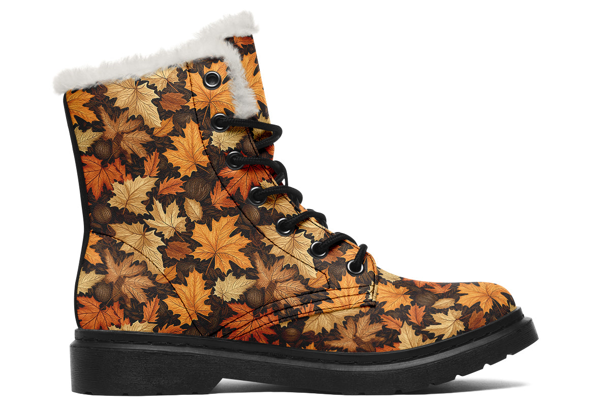 Autumn Leaves Faux Fur Boots