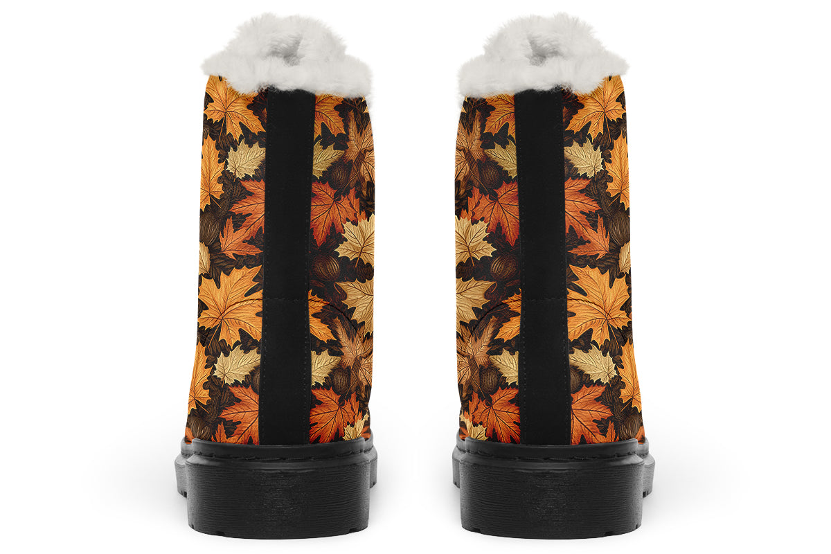 Autumn Leaves Faux Fur Boots