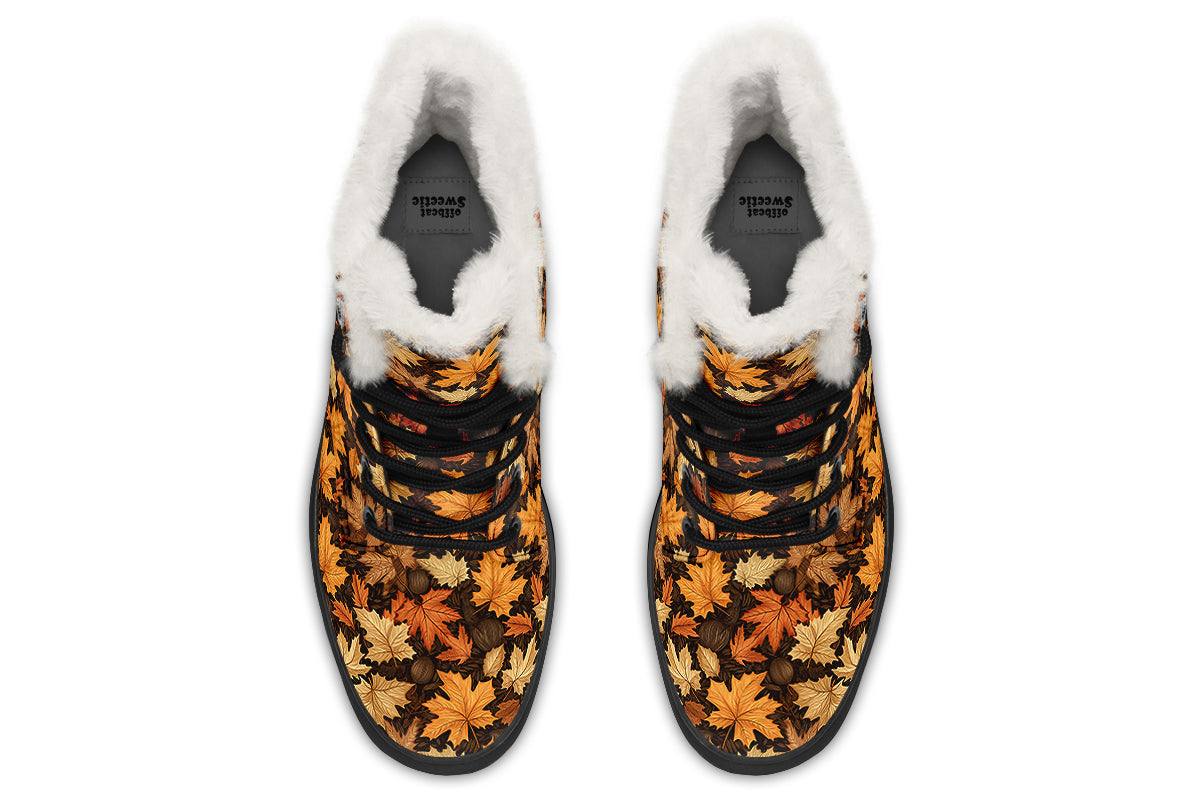 Autumn Leaves Faux Fur Boots