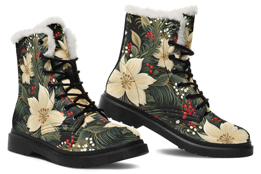 Christmas Flora Faux Fur Boots