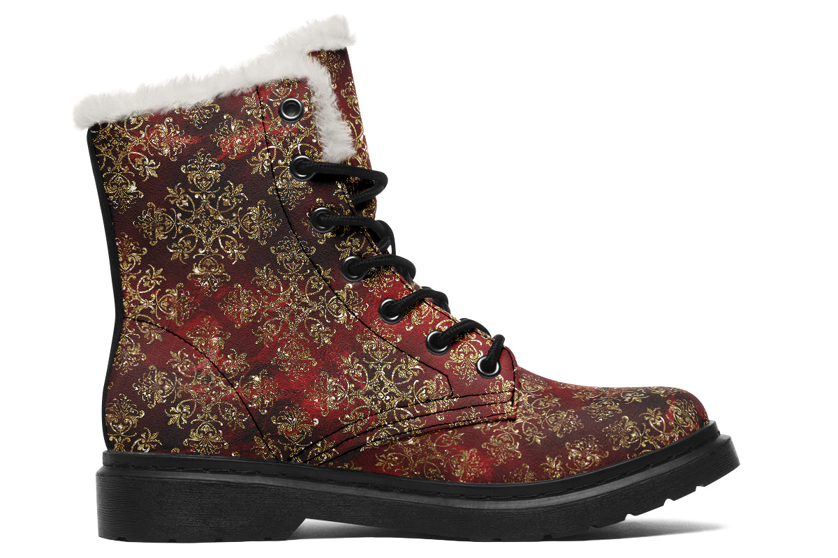 Christmas Wrapping Paper Faux Fur Boots