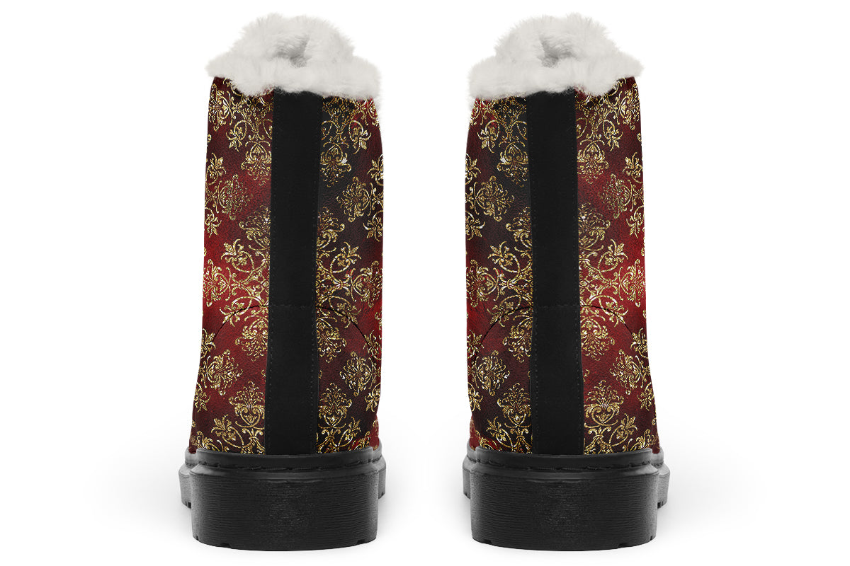 Christmas Wrapping Paper Faux Fur Boots