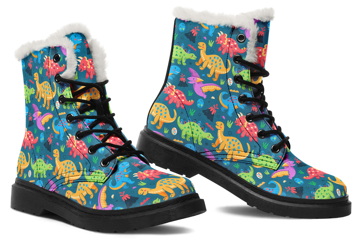 Dinosaur Friends Faux Fur Boots