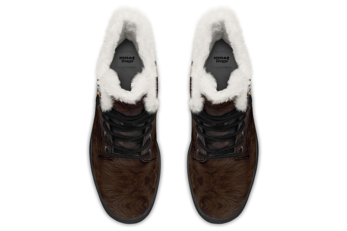 I Choose The Bear Faux Fur Boots