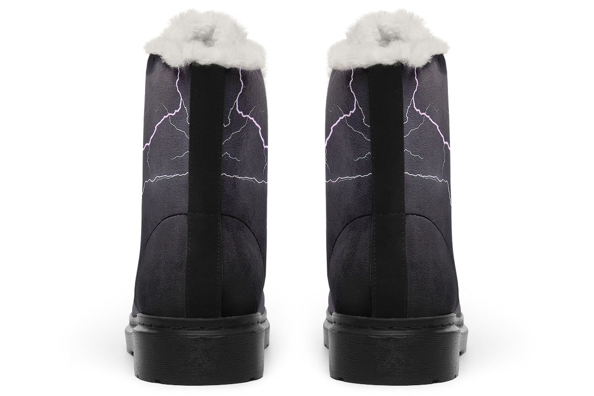 Lightning Crashes Faux Fur Boots