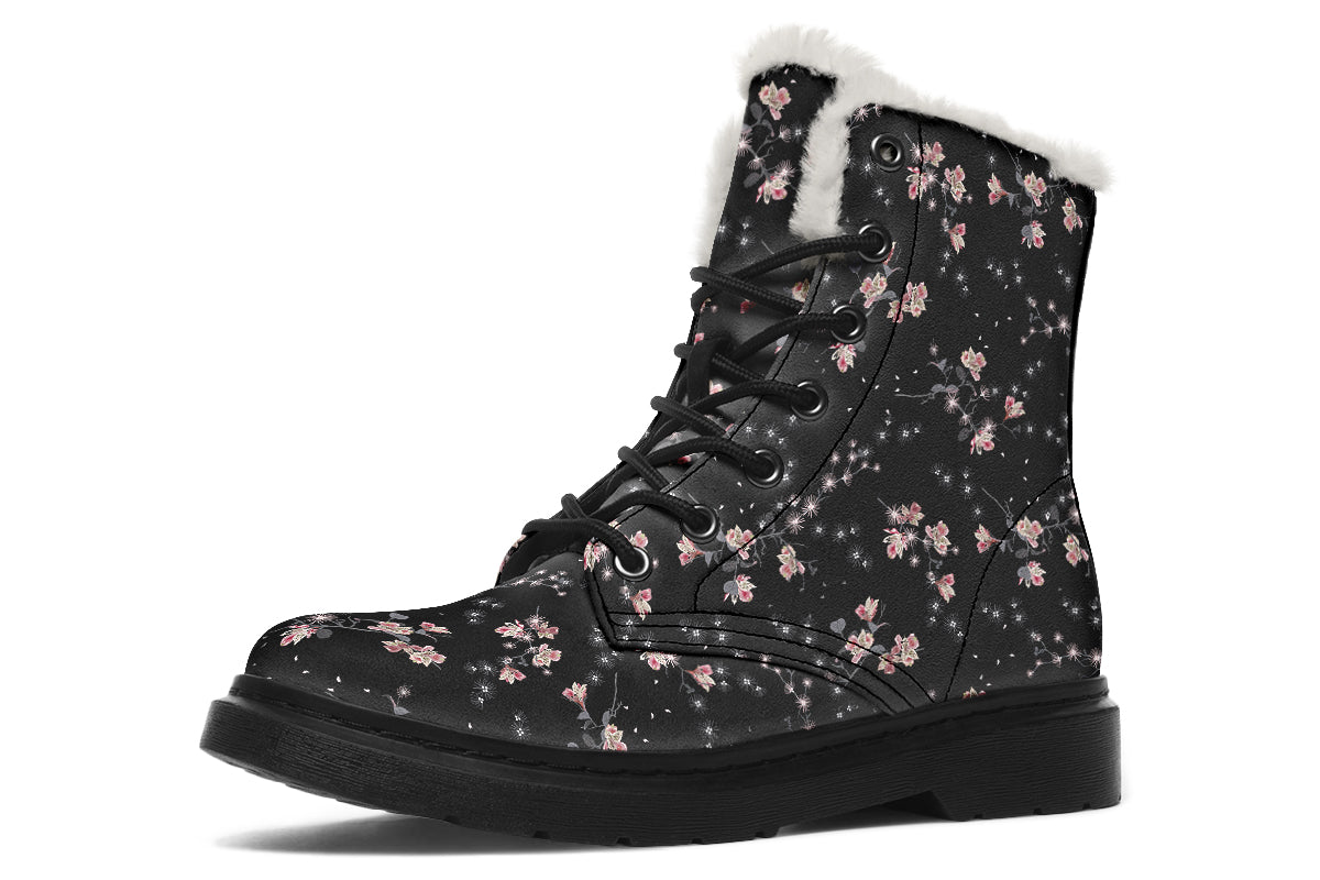 Night Garden Faux Fur Boots