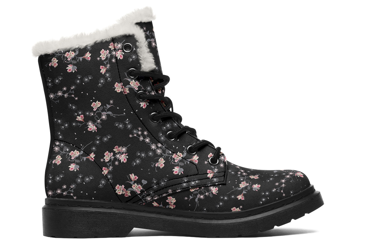 Night Garden Faux Fur Boots