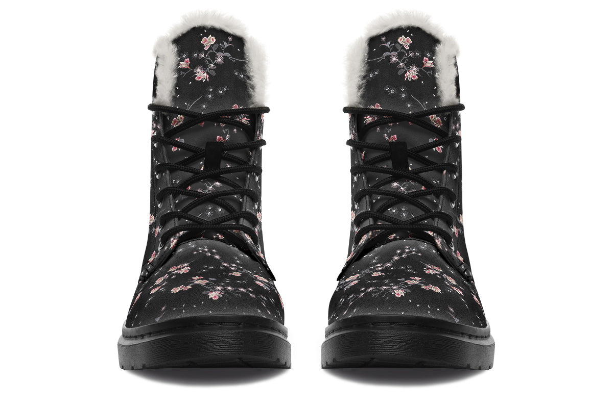 Night Garden Faux Fur Boots