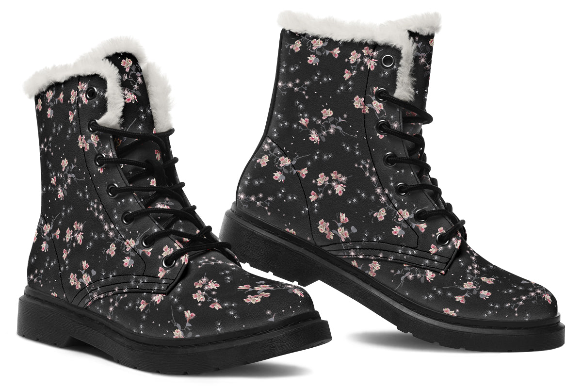 Night Garden Faux Fur Boots