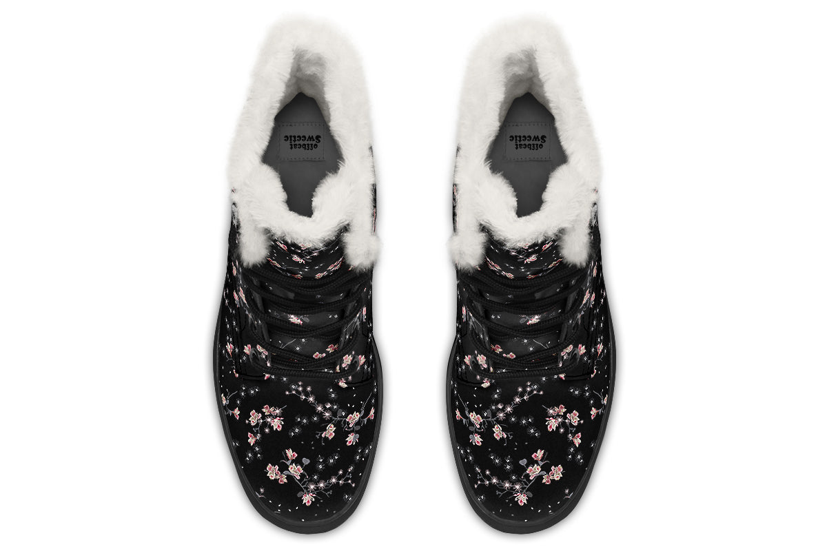 Night Garden Faux Fur Boots