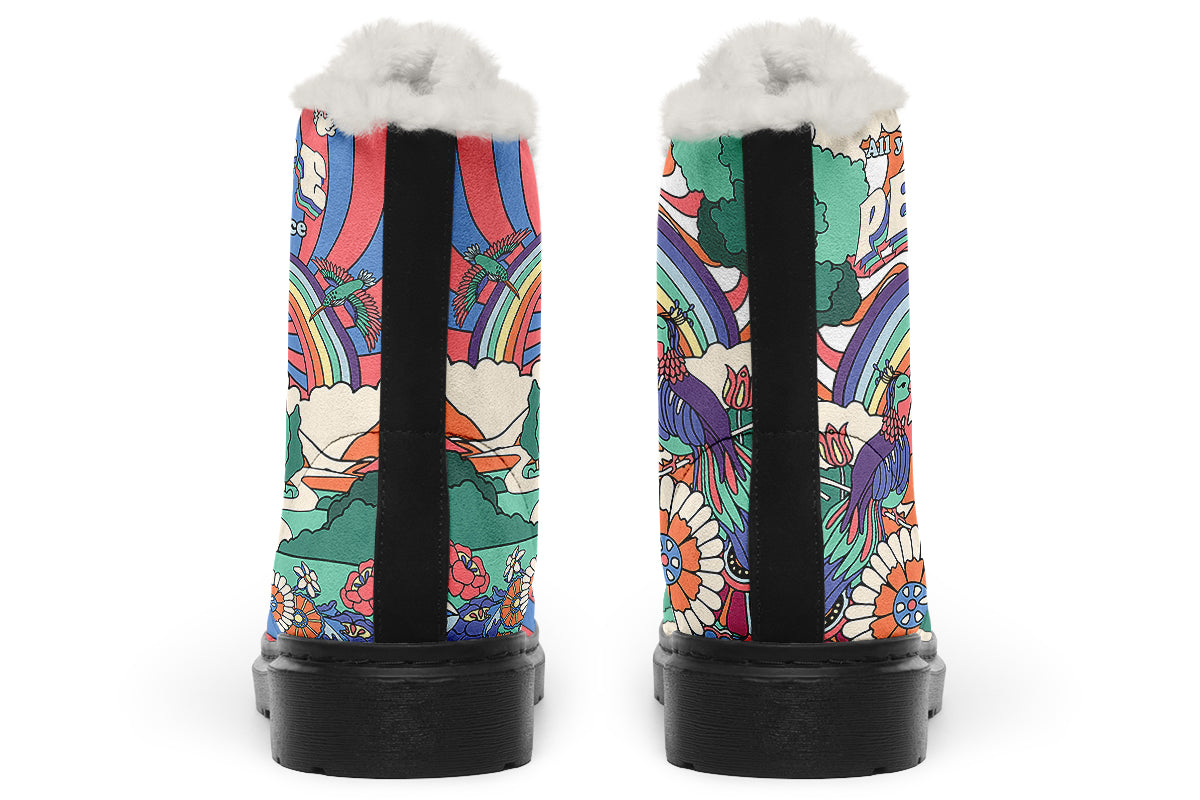 Peace And Love Faux Fur Boots