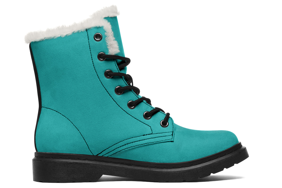 Pennyroyal Teal Faux Fur Boots