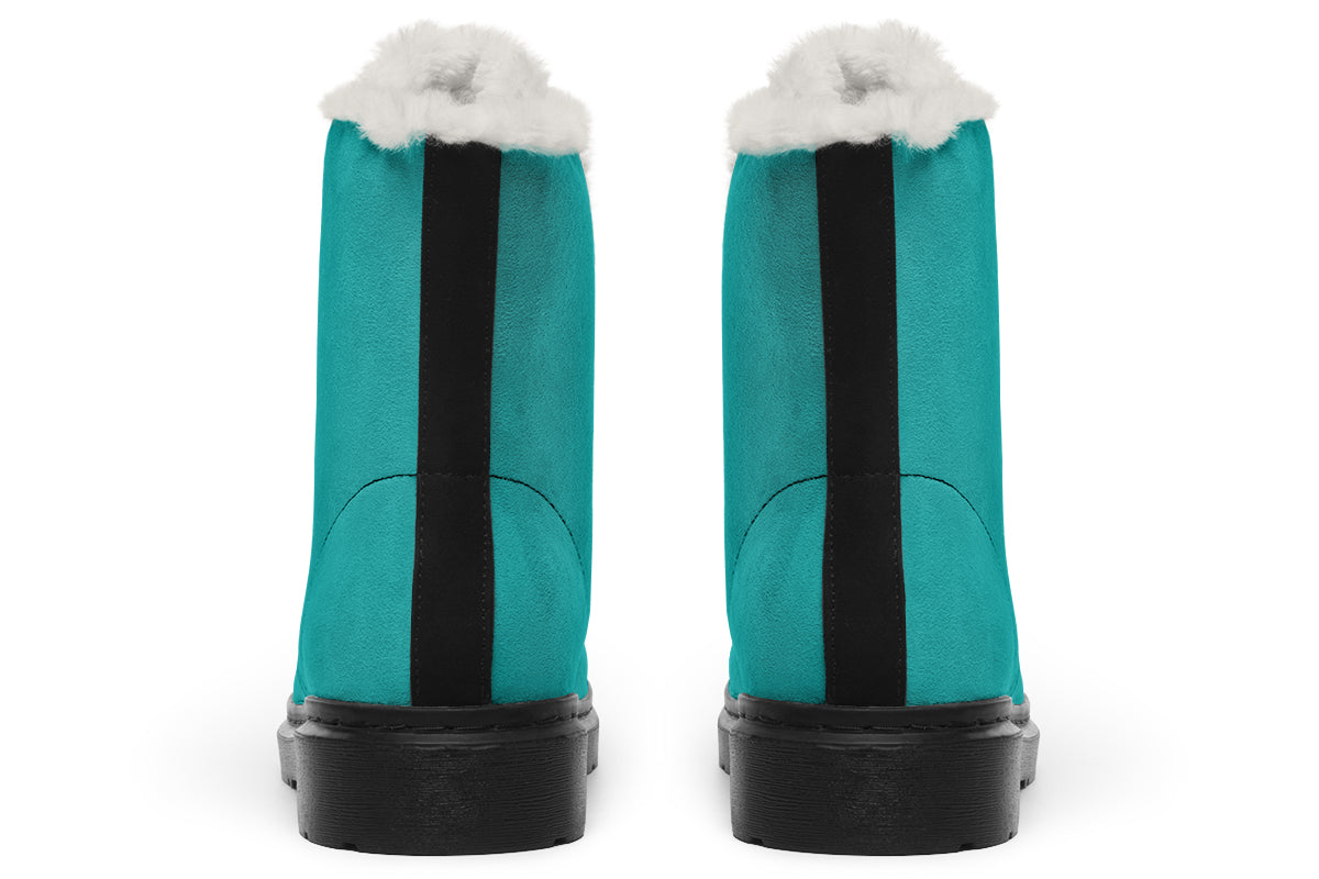 Pennyroyal Teal Faux Fur Boots