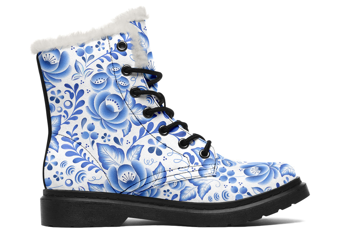 Porcelain Faux Fur Boots