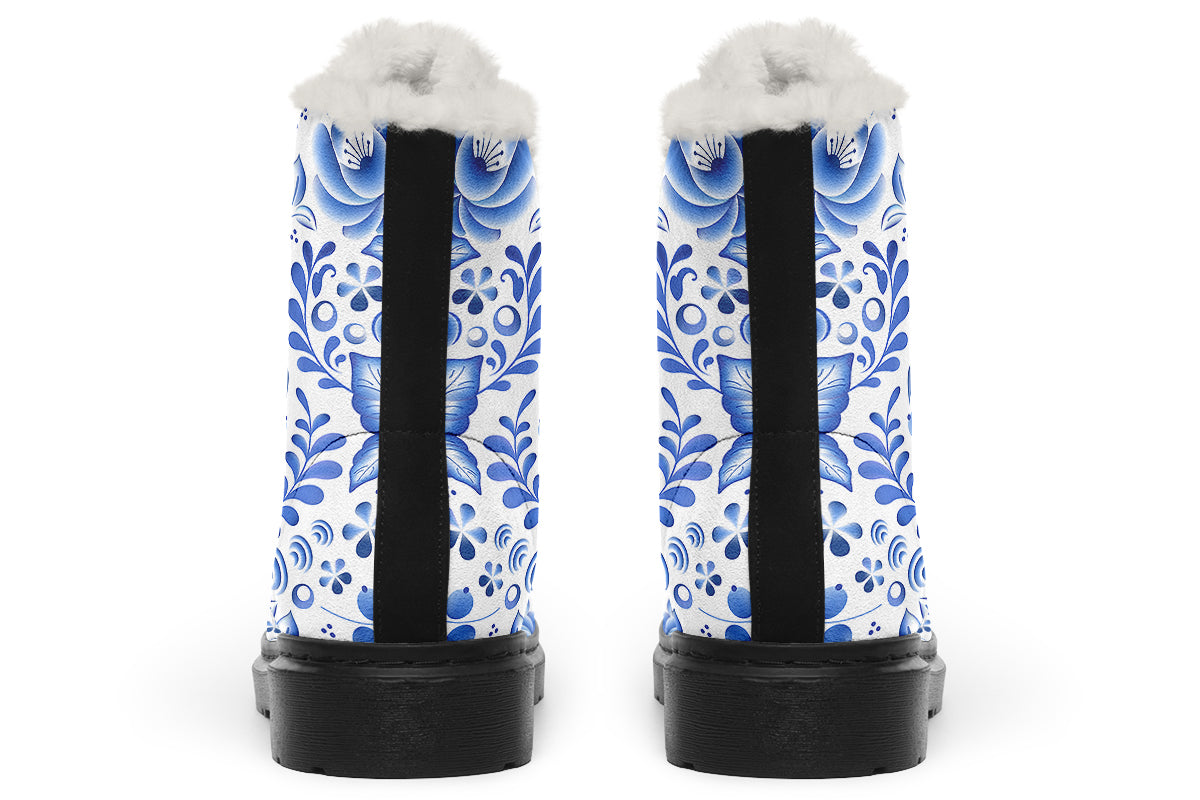 Porcelain Faux Fur Boots