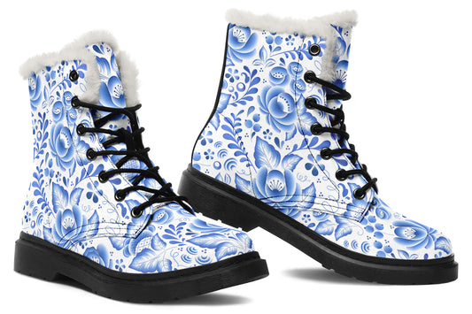 Porcelain Faux Fur Boots