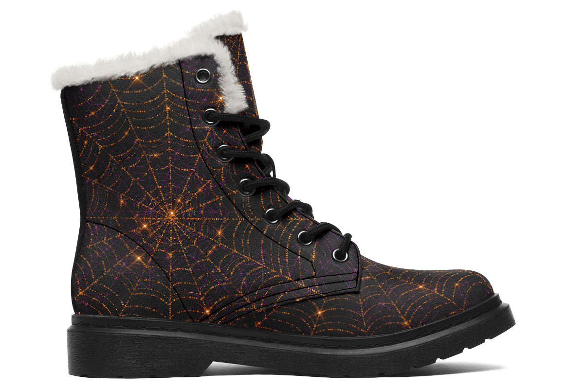 Spiderweb Faux Fur Boots