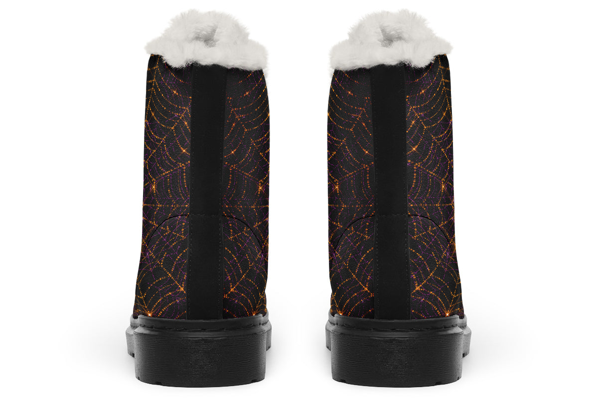 Spiderweb Faux Fur Boots