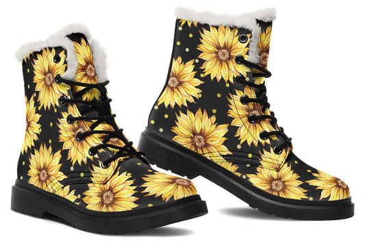 Sunflowers Faux Fur Boots