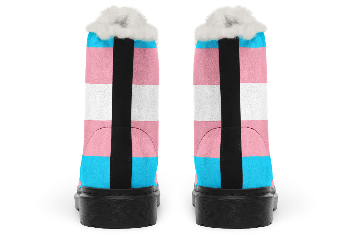 Trans Flag Faux Fur Boots