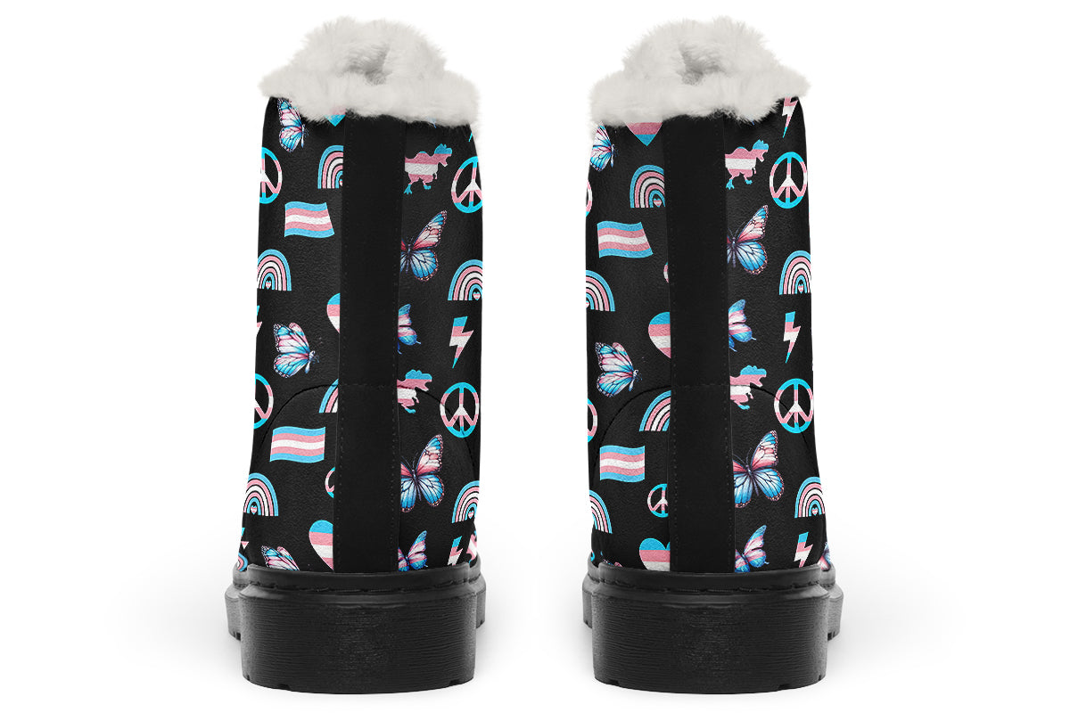 Trans Love Faux Fur Boots