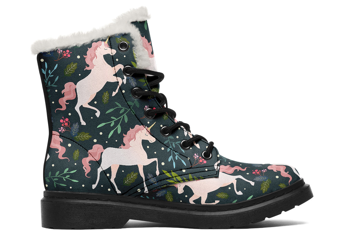 Unicorn Garden Faux Fur Boots