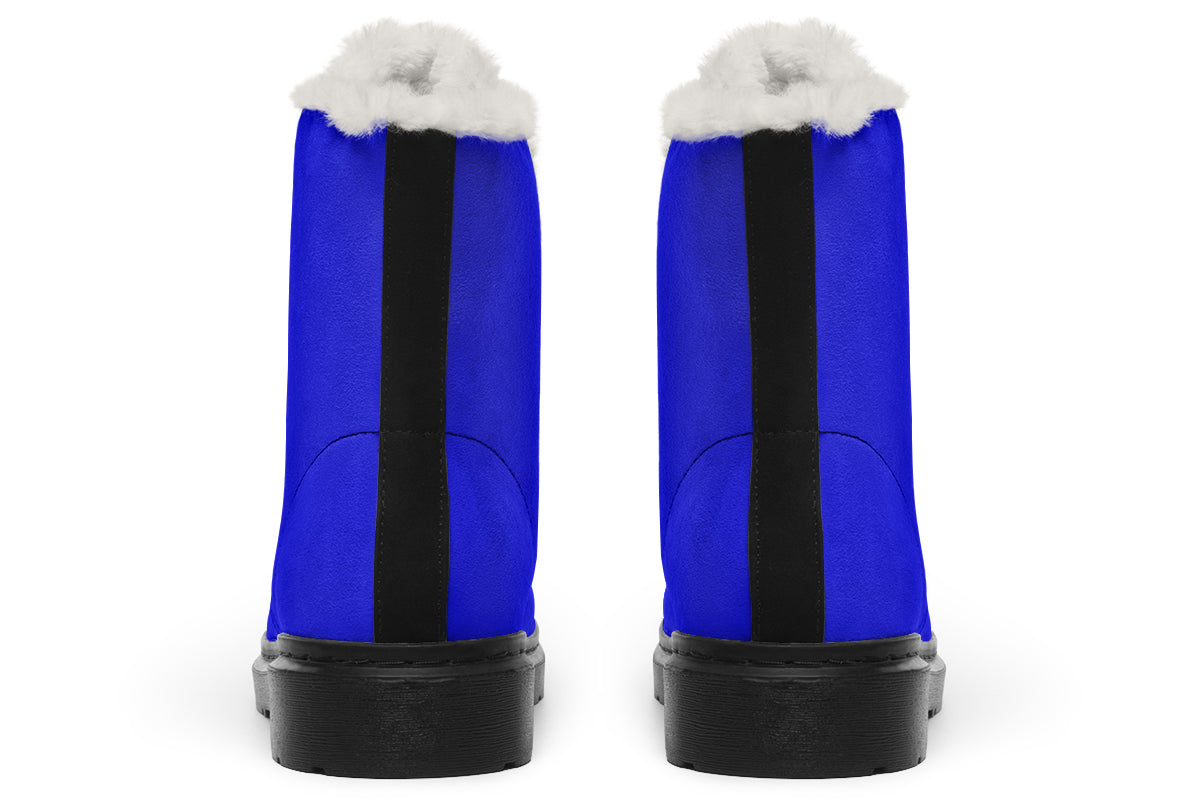 Vivid Blue Faux Fur Boots