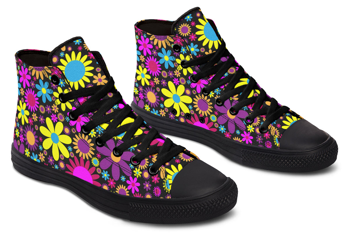 Funky Retro Flowers High Tops