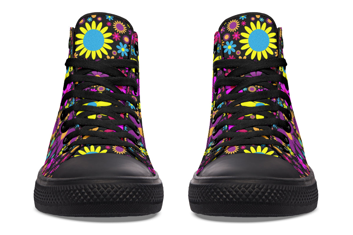 Funky Retro Flowers High Tops