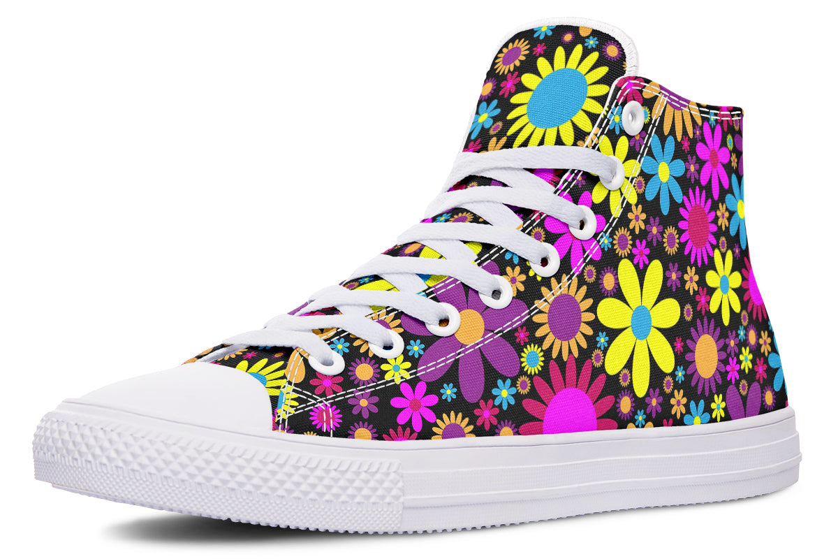 Funky Retro Flowers High Tops