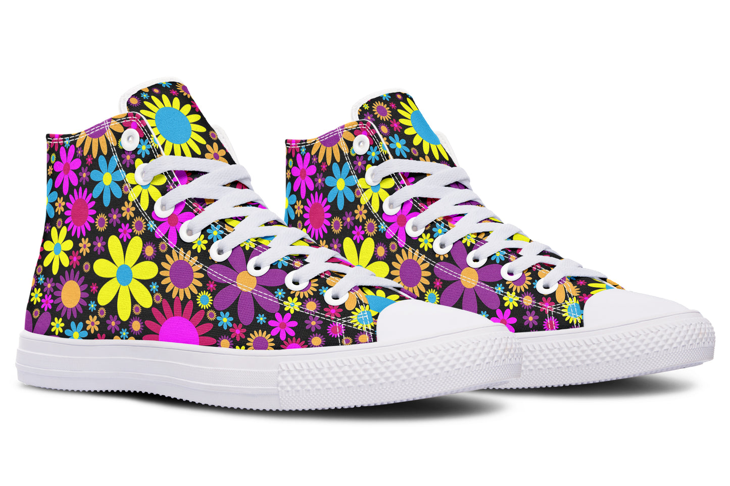 Funky Retro Flowers High Tops