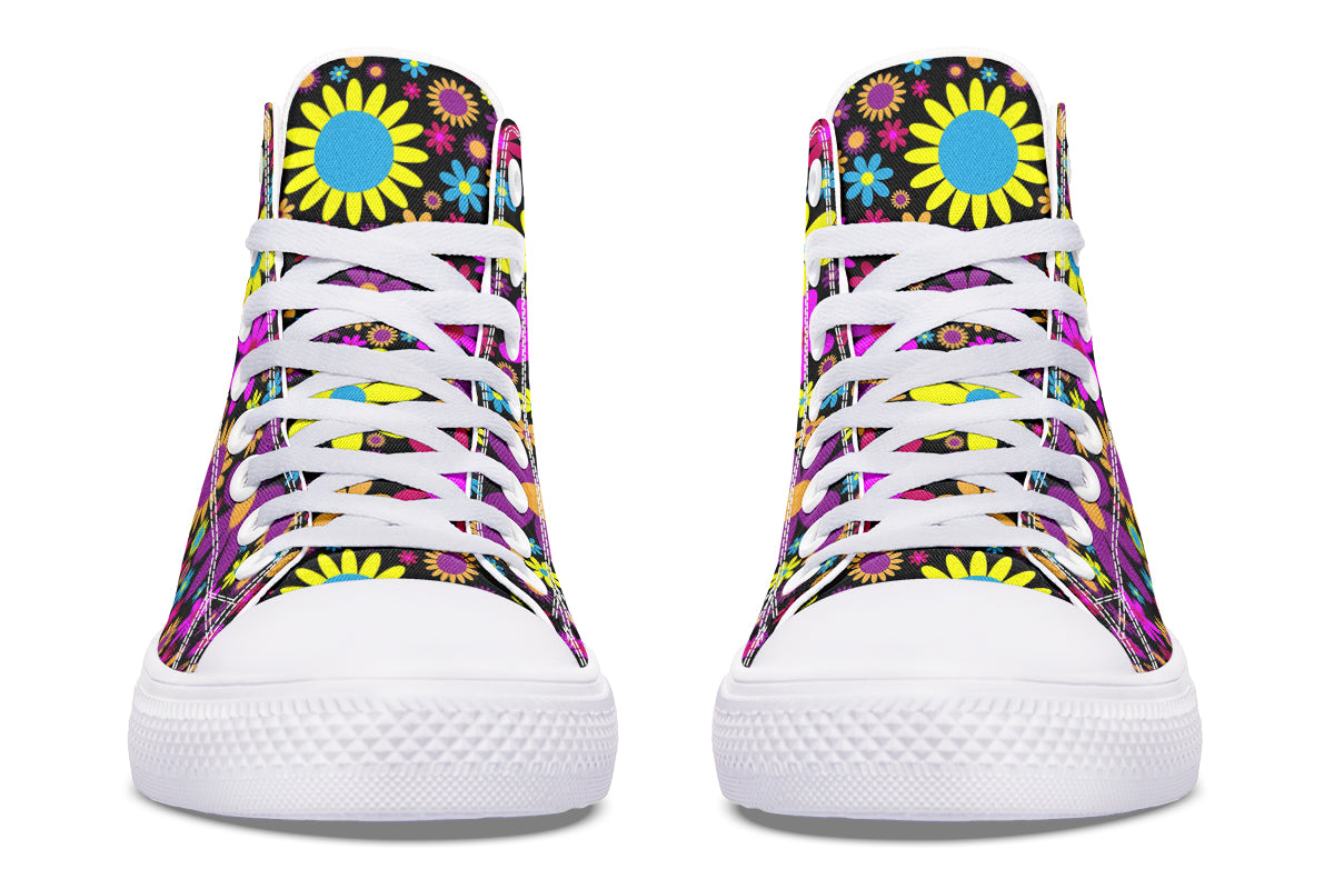 Funky Retro Flowers High Tops