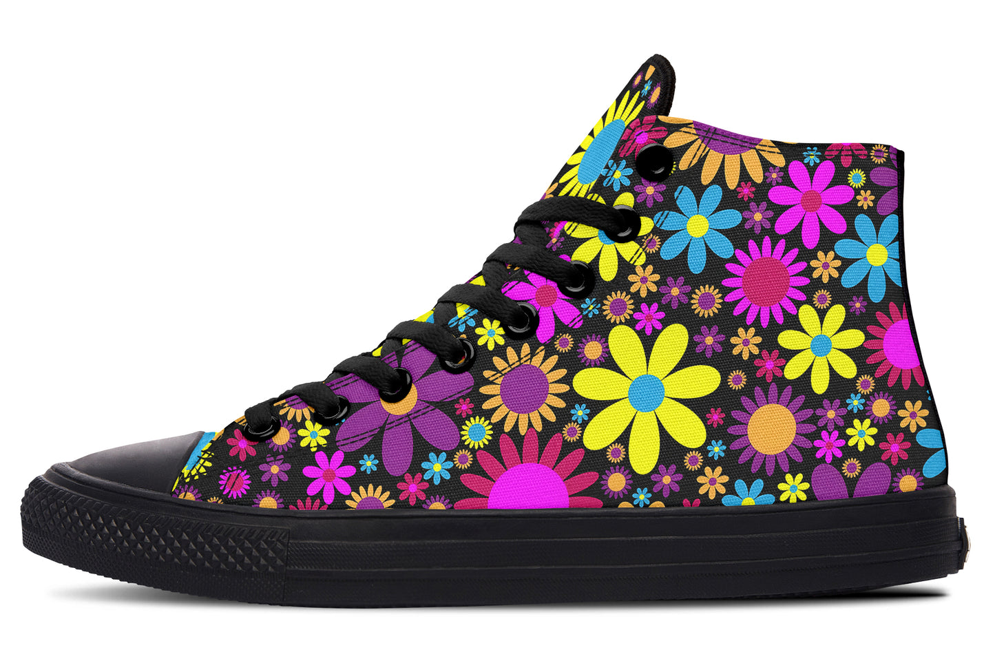 Funky Retro Flowers High Tops