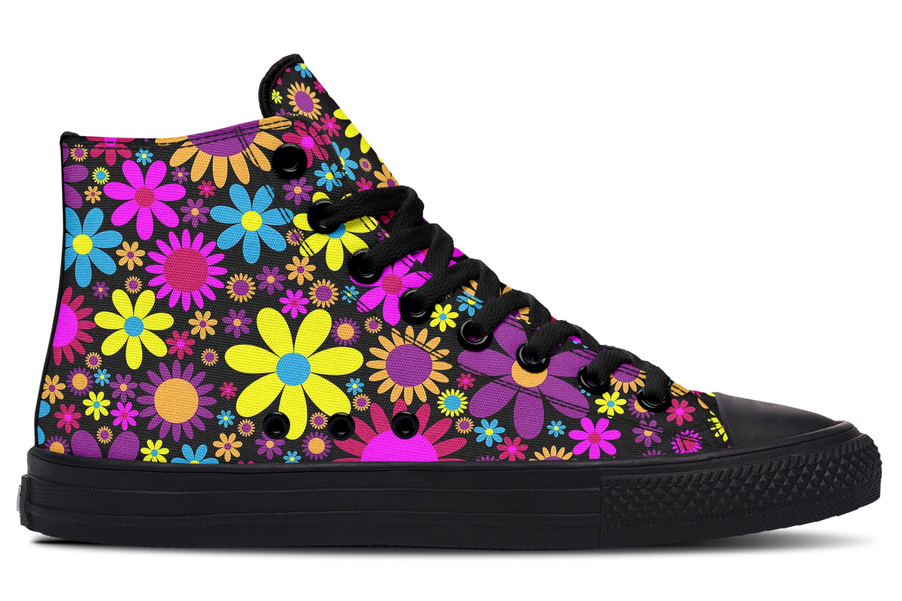 Funky Retro Flowers High Tops