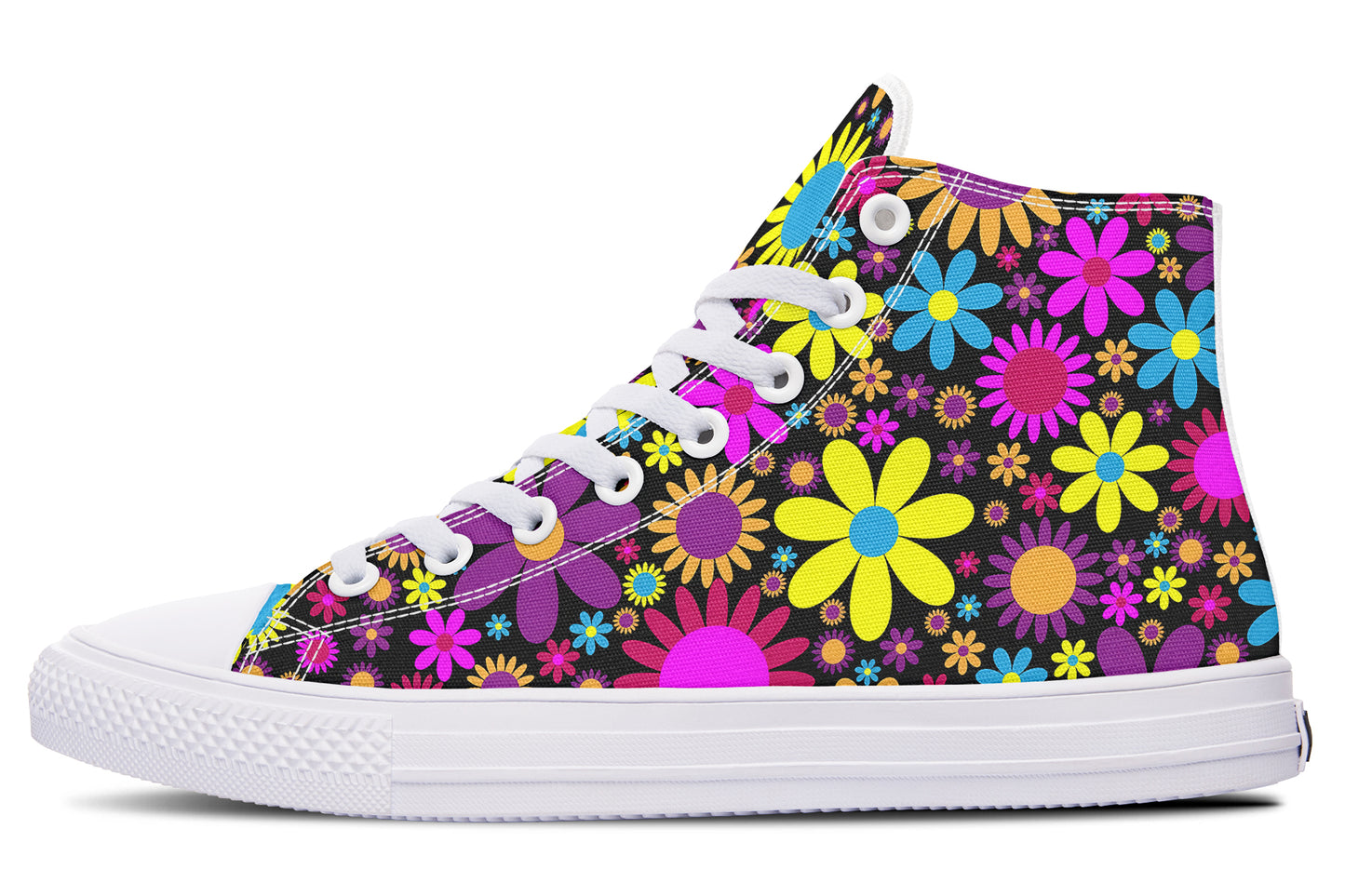 Funky Retro Flowers High Tops