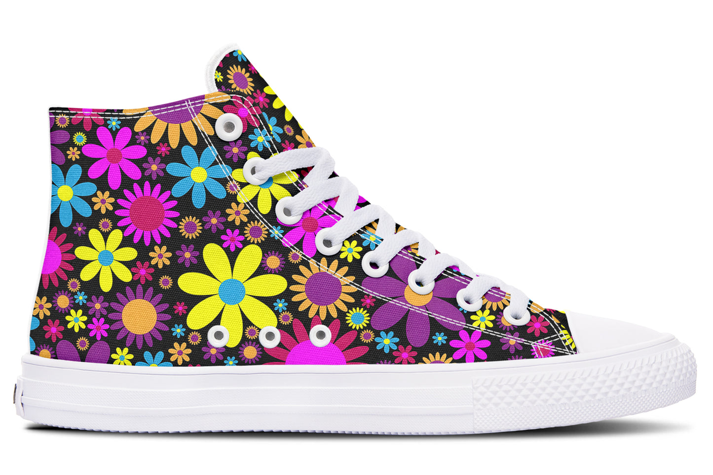 Funky Retro Flowers High Tops