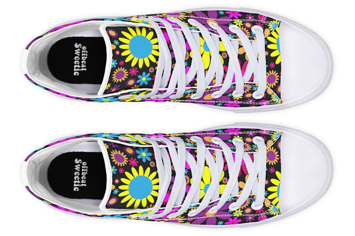 Funky Retro Flowers High Tops