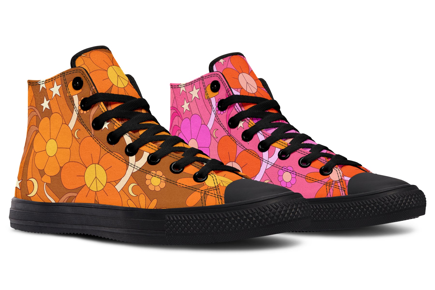 Molly's Mismatched Retro Daisies High Tops