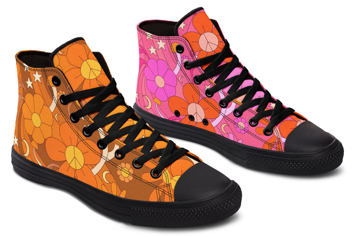 Molly's Mismatched Retro Daisies High Tops