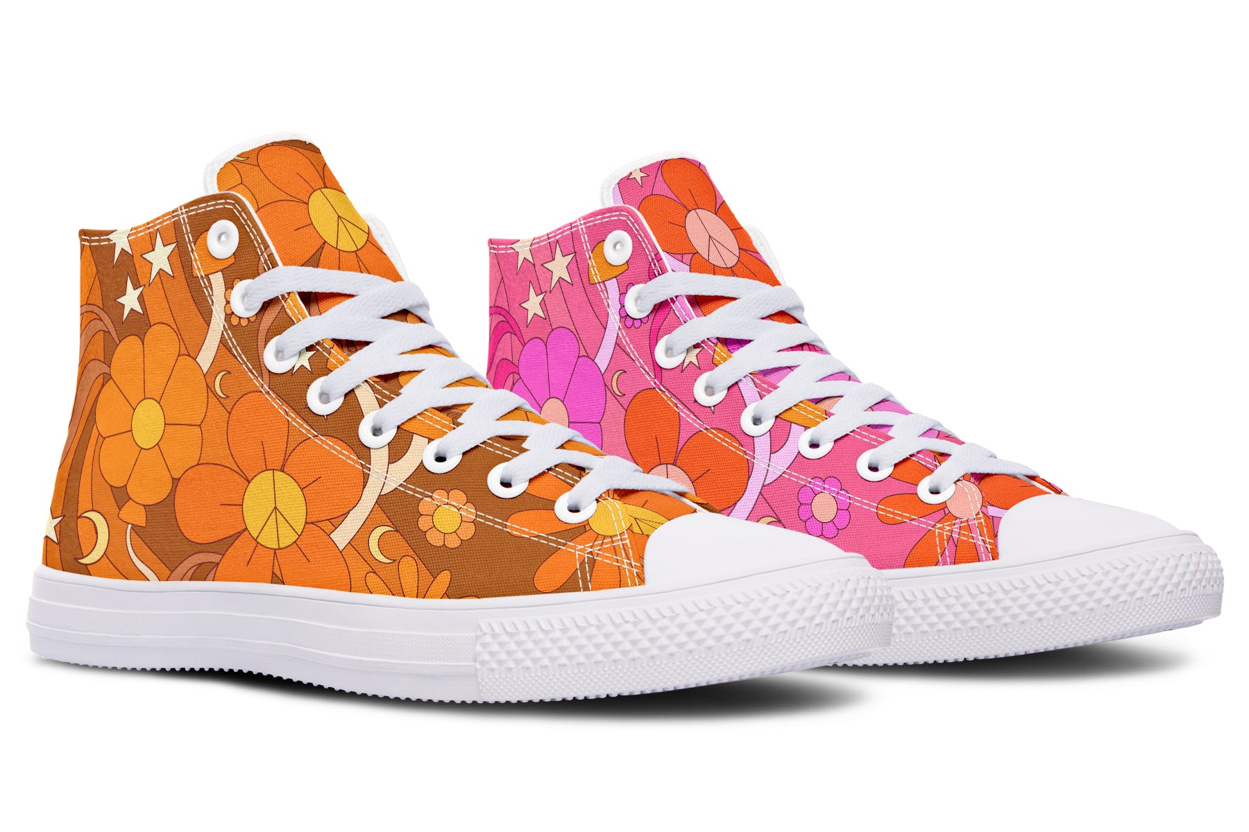 Molly's Mismatched Retro Daisies High Tops