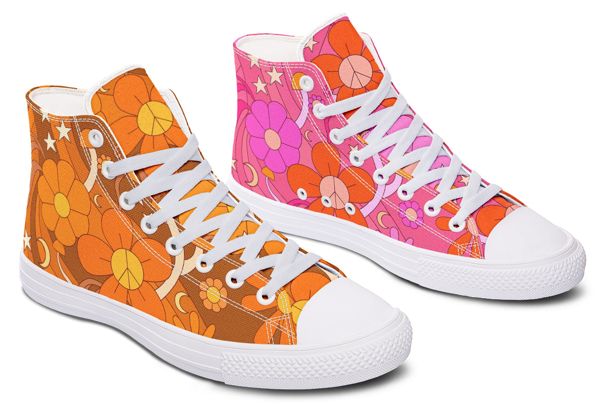 Molly's Mismatched Retro Daisies High Tops