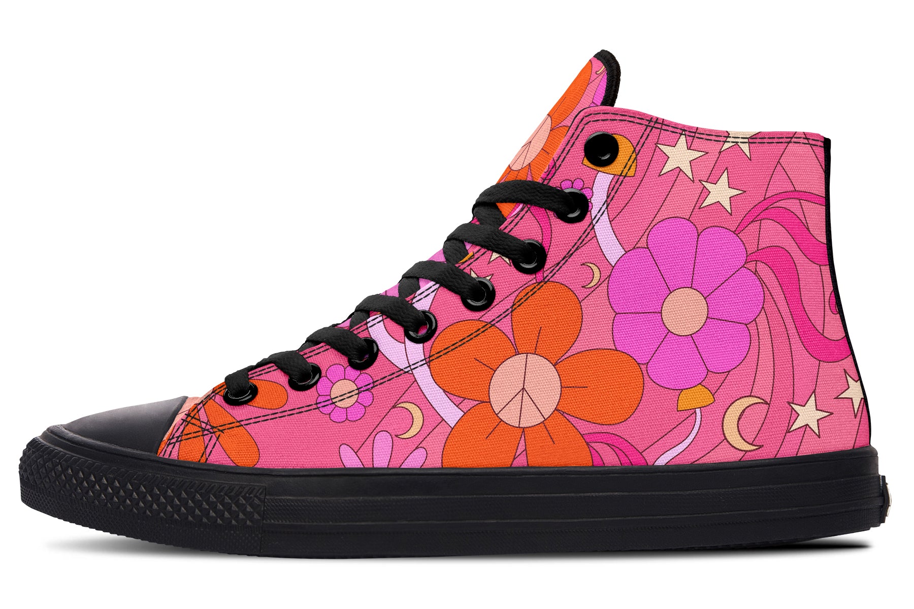 Molly's Mismatched Retro Daisies High Tops