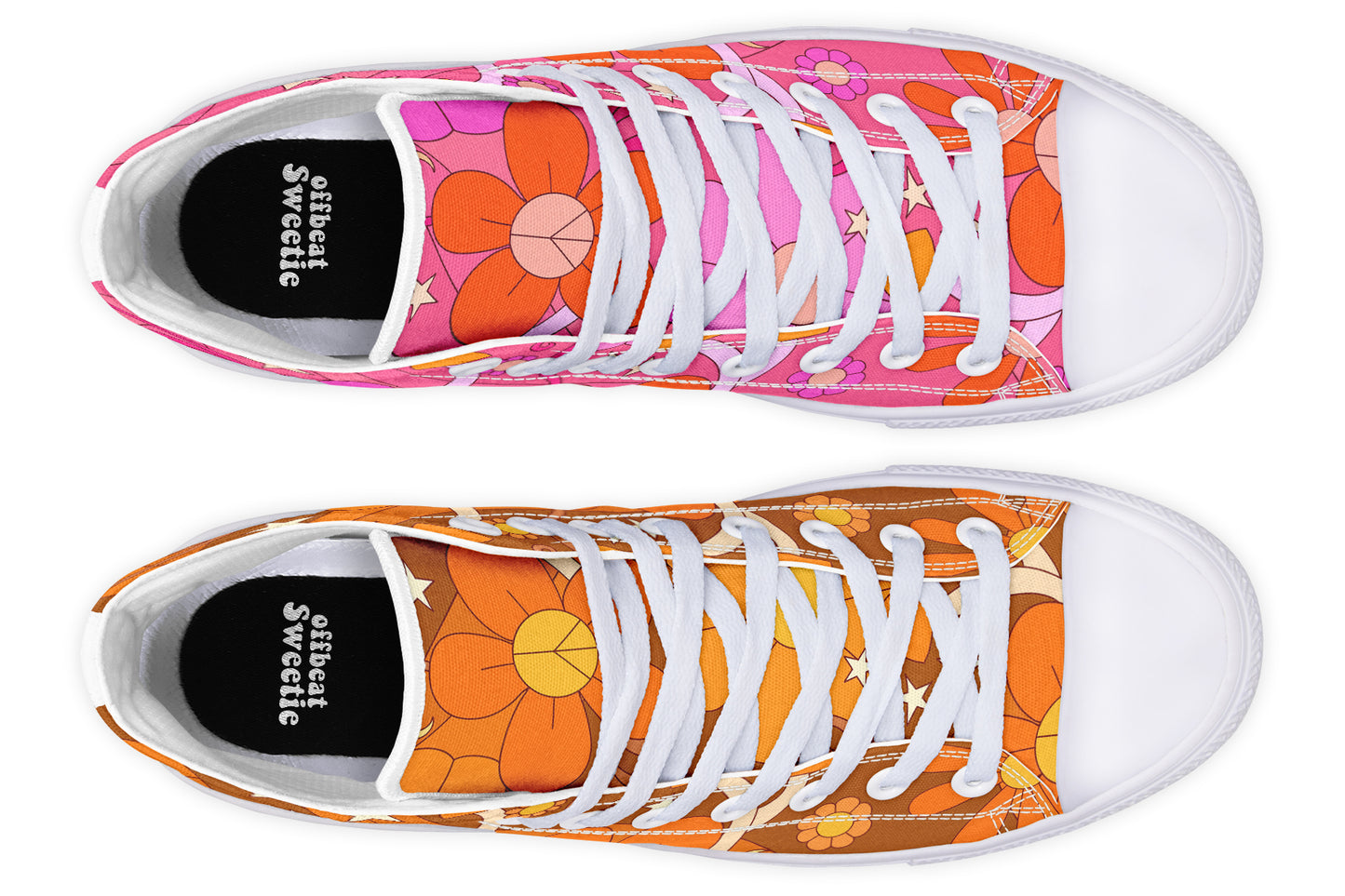 Molly's Mismatched Retro Daisies High Tops