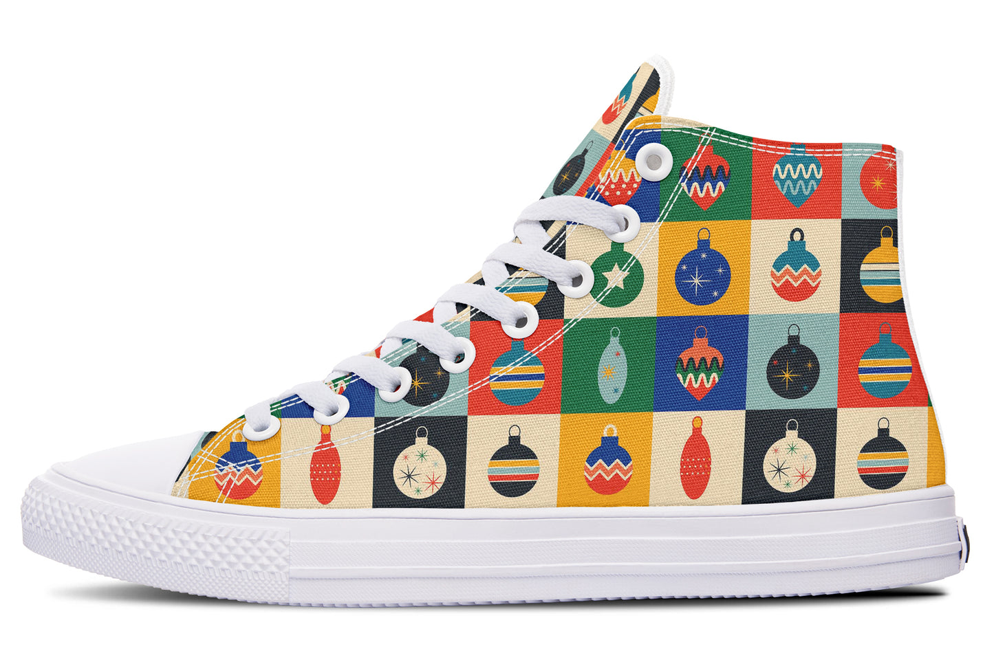 Retro Xmas Baubles High Tops