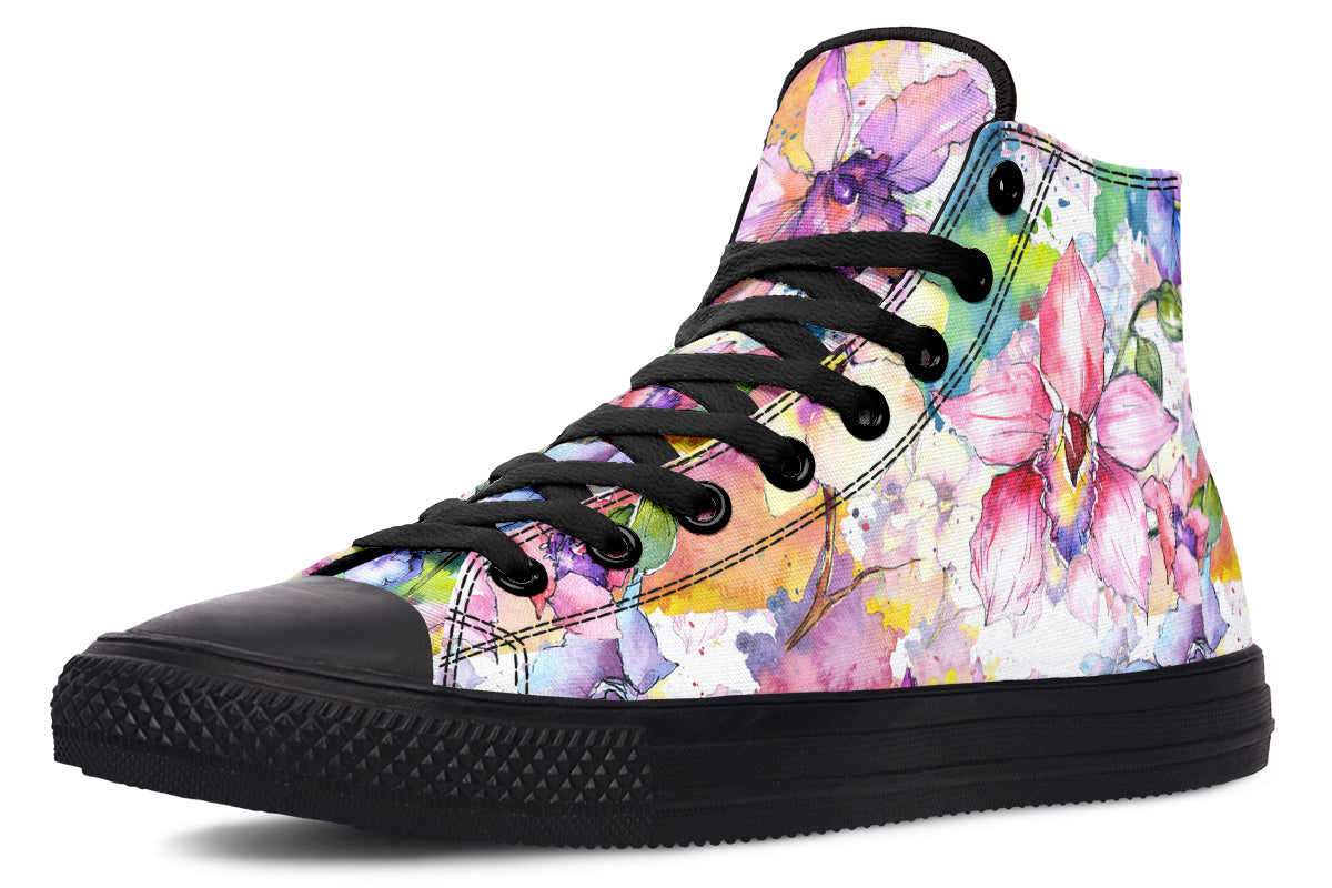 Watercolour Flowers High Tops