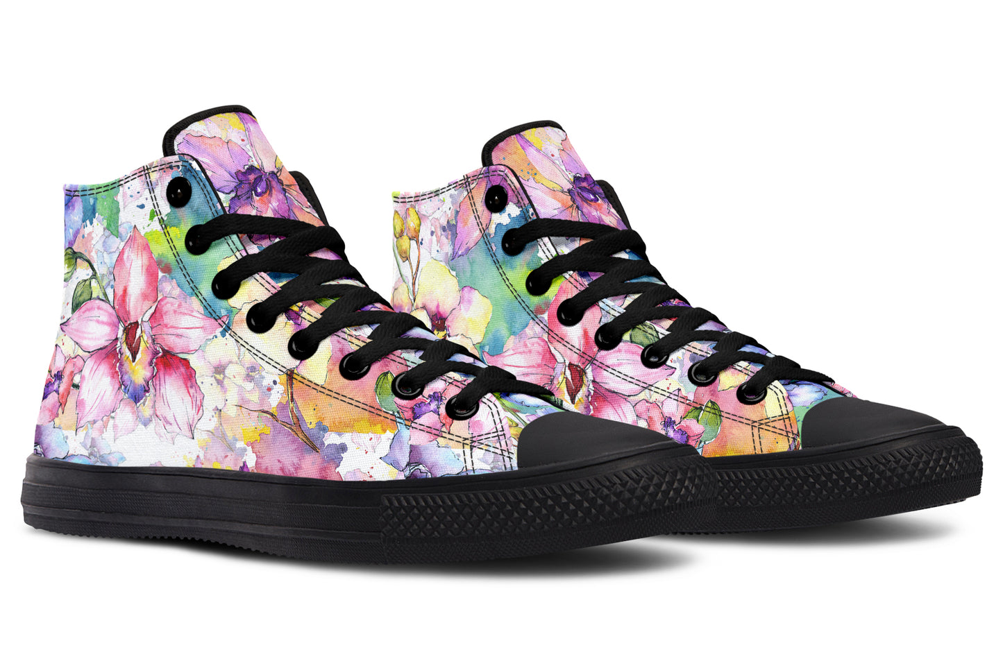 Watercolour Flowers High Tops