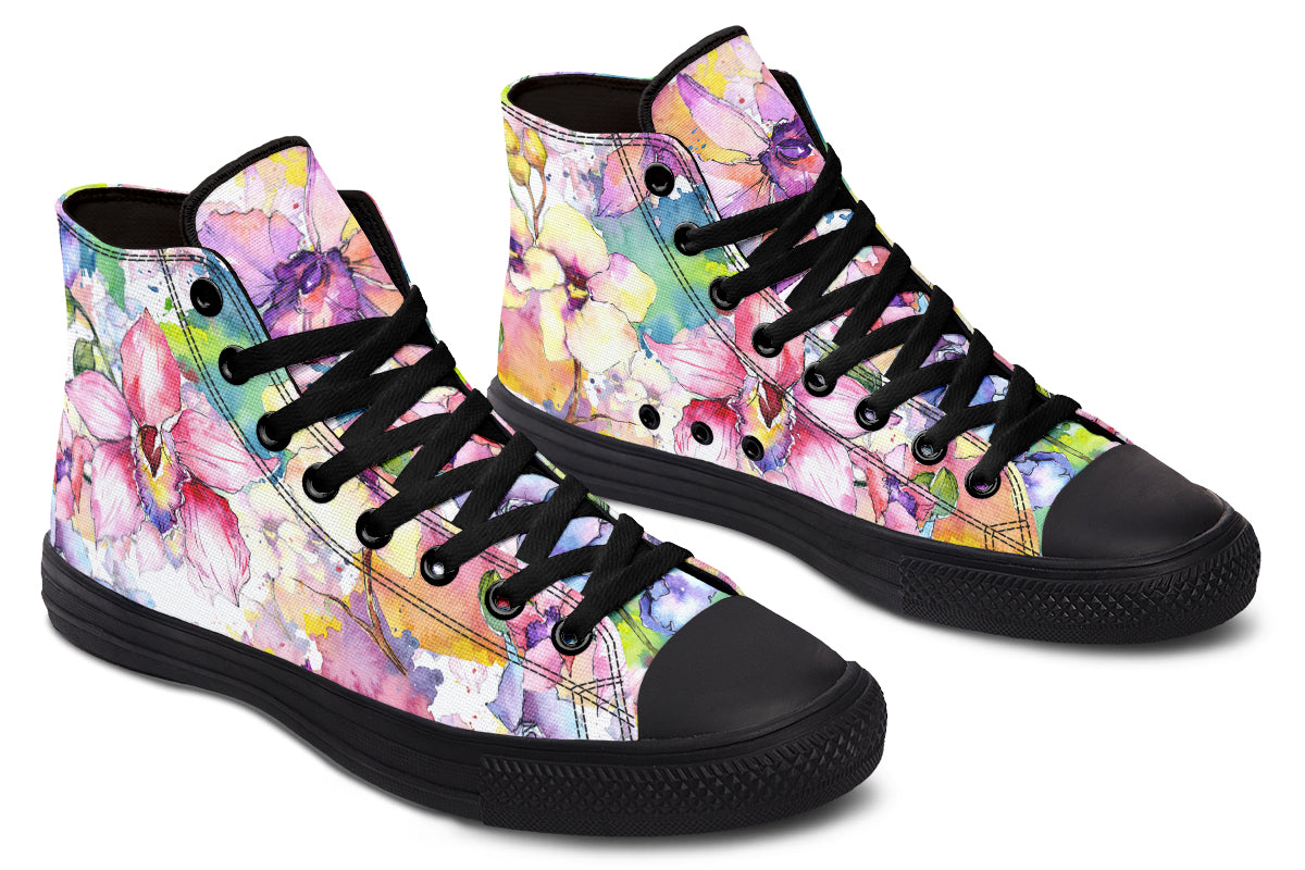 Watercolour Flowers High Tops